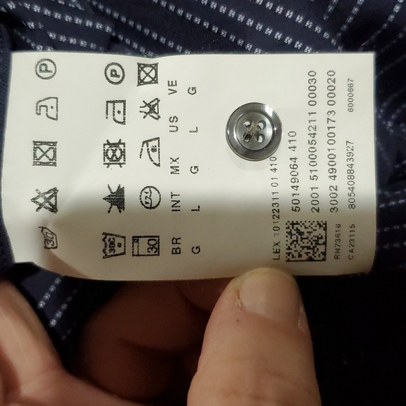 Hugo boss navy blue pin striped dress shirt excellent condition - Picture 8 of 9